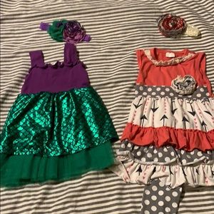 2 Beautiful Boutique Outfits with BIG Headbands